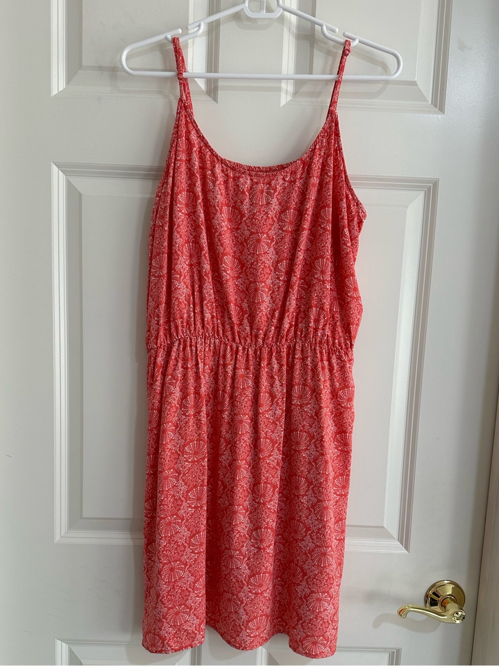 Old Navy Poplin Cami Sundress Shell Coral, Seashell Print XL, Like New